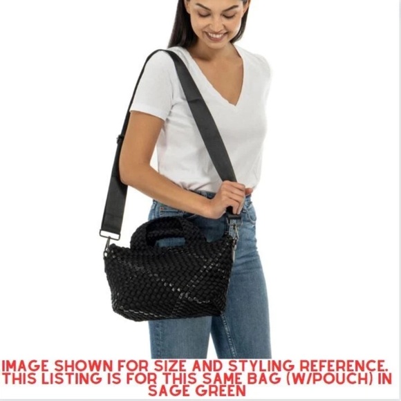 NWT HAUTE SHORE Olive and Beige Woven Bag Set Retail $160.00 - Picture 4 of 4